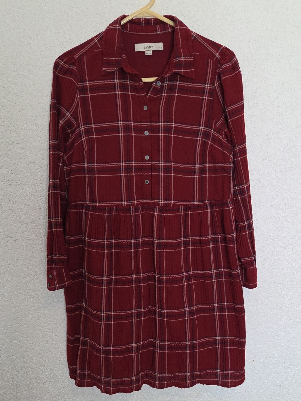 LOFT Plaid Dress, Size MP